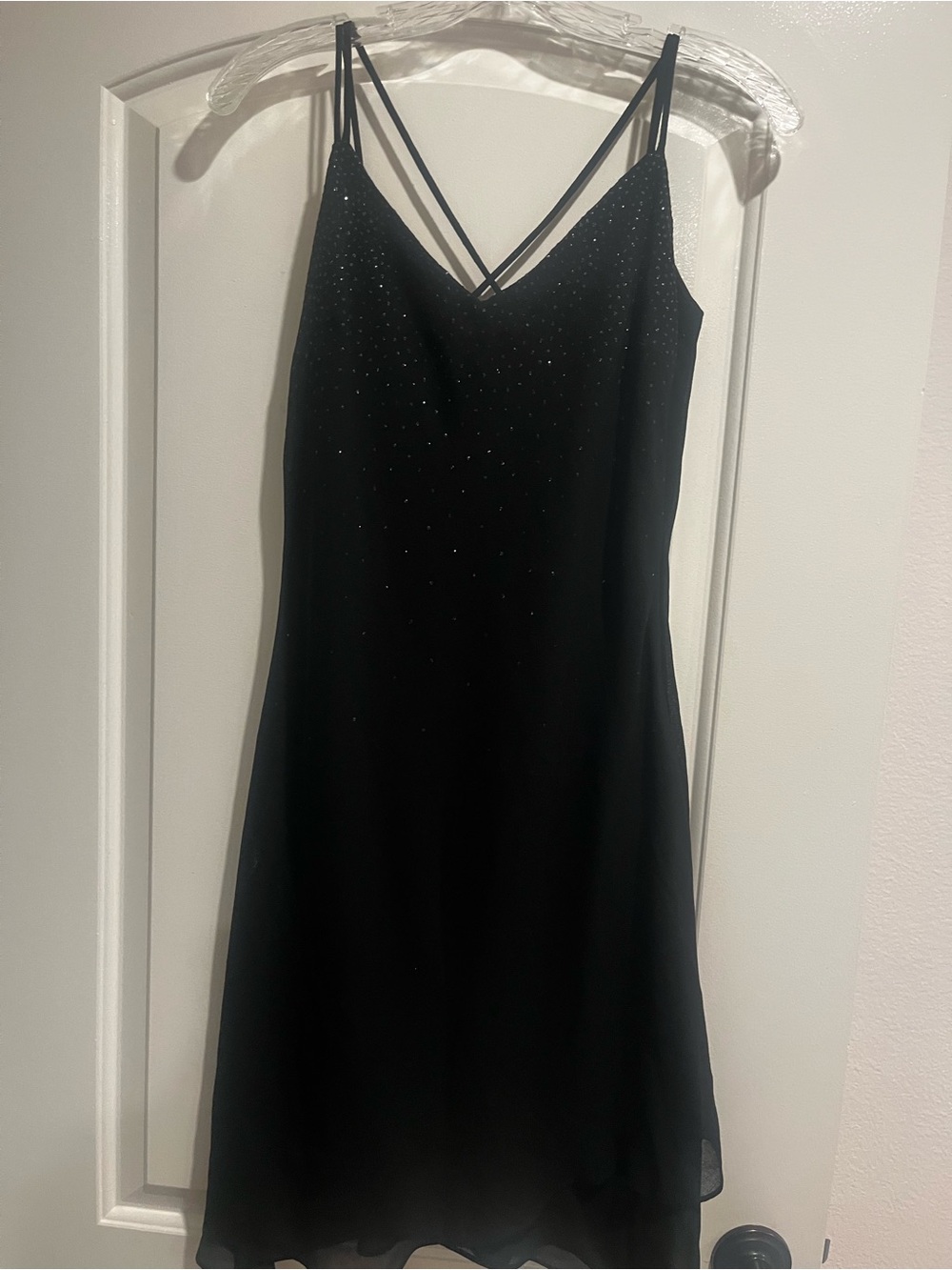 Black Sparkle Slip Dress